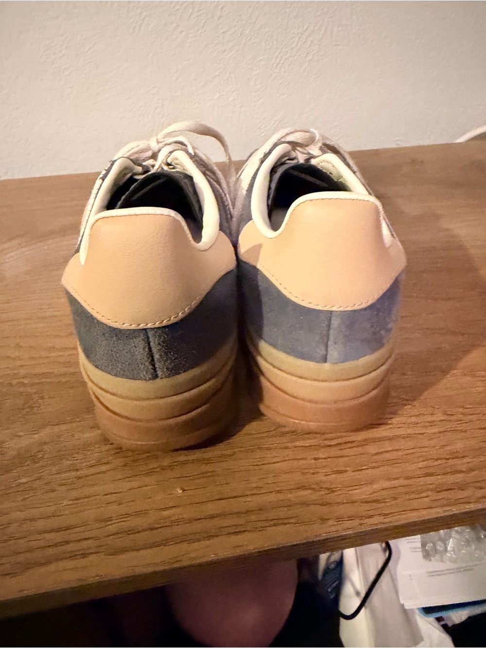 adidas Women’s Gazelle Suede Sneakers in Slate Blue & Cream - Picture 4 of 6
